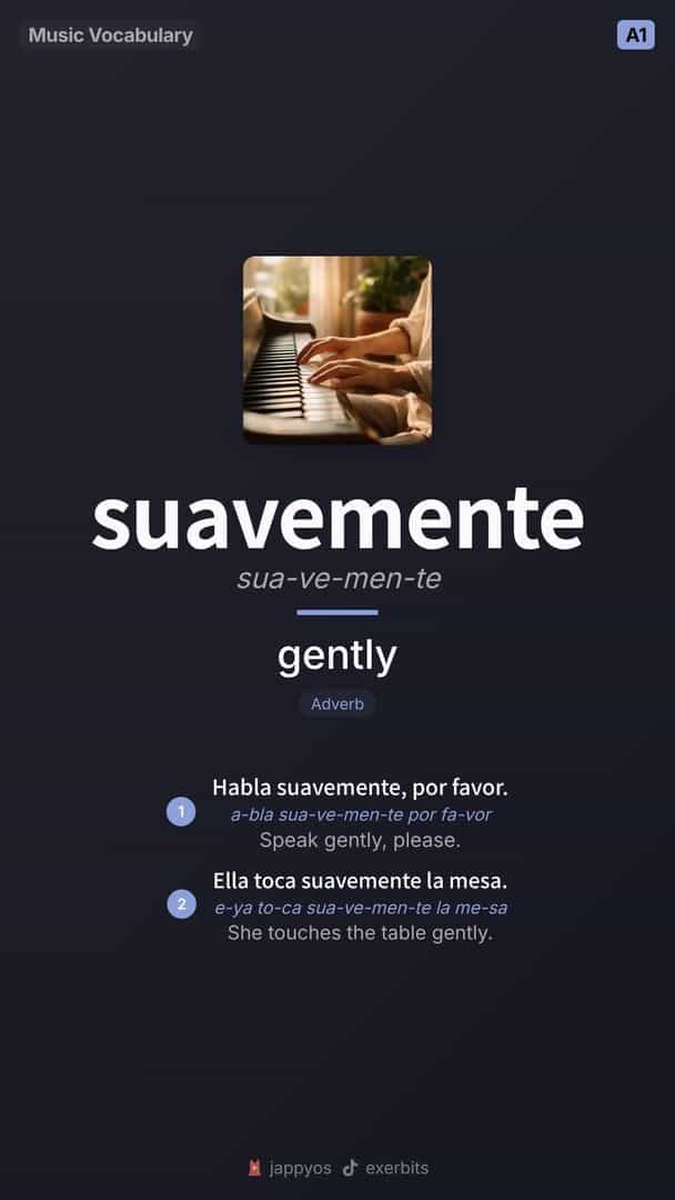 Spanish Music Vocabulary: suavemente, bésame, quiero & more
