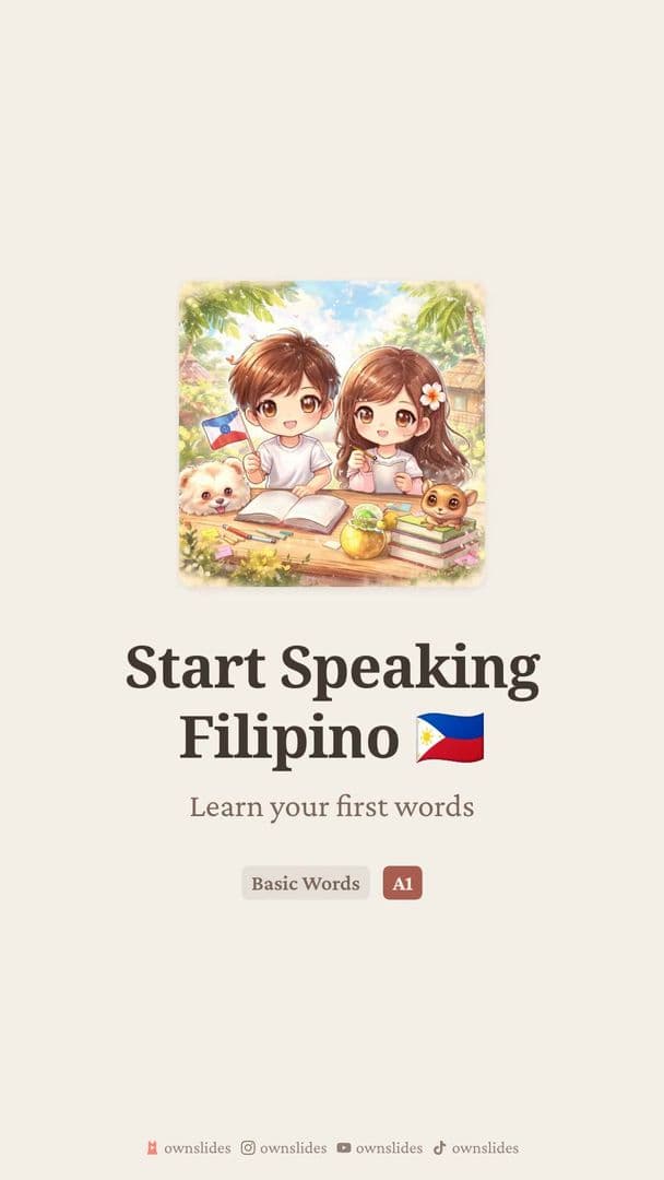 Filipino Description Basics: bahay, tubig, kaibigan and More