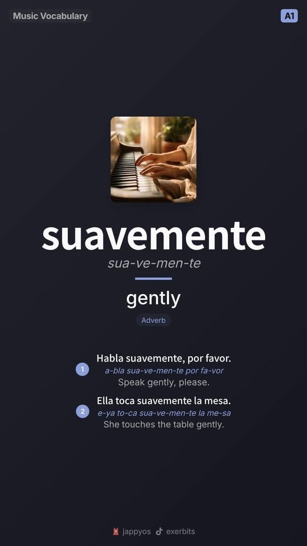 Spanish Music Vocabulary: suavemente, bésame, quiero & more