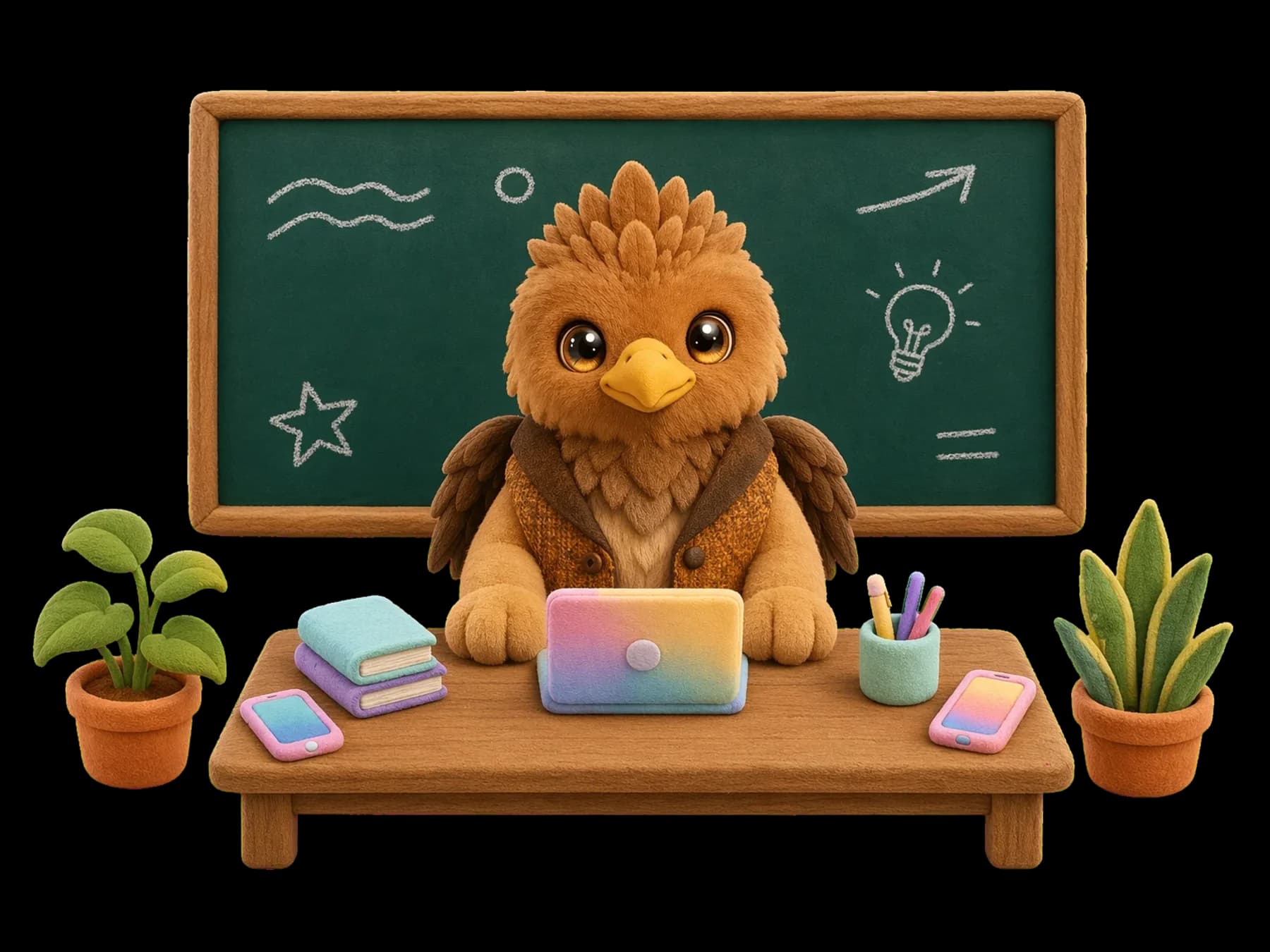 Edukator tworzący treści do nauki języka na laptopie